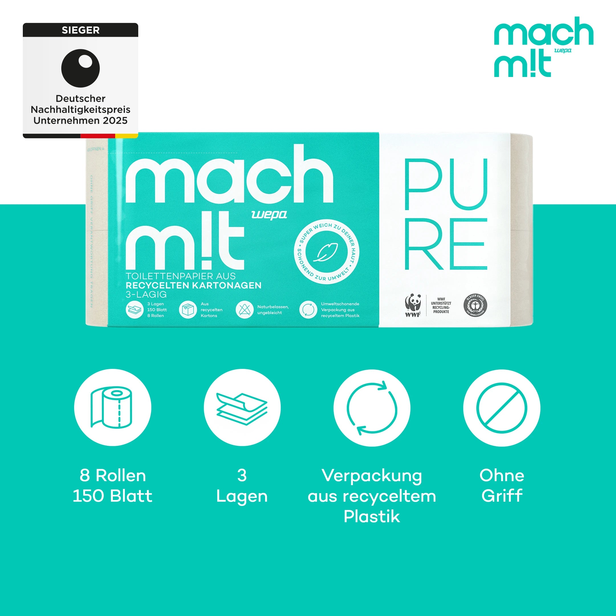 Superweiches Toilettenpapier 3-lagig