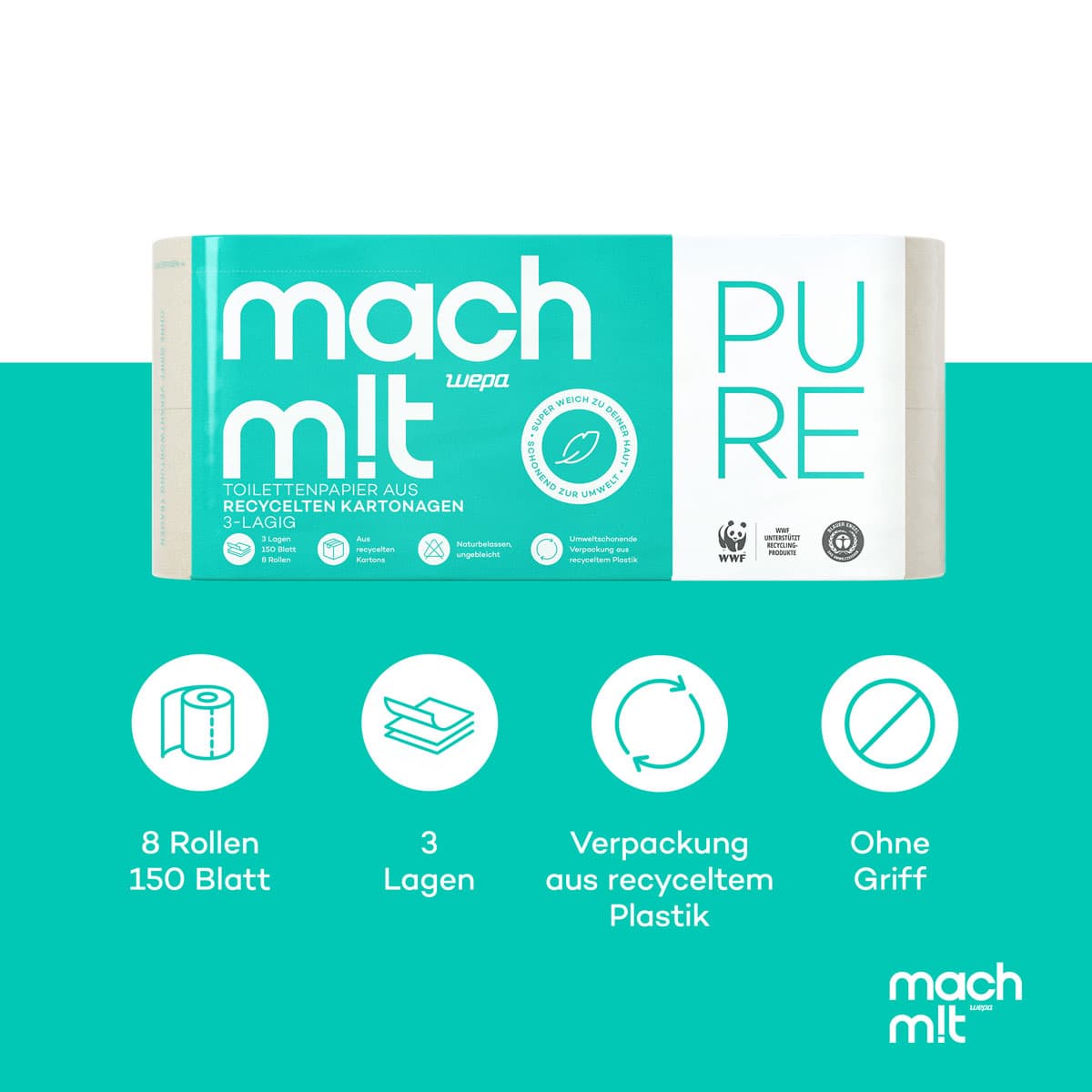 PURE – Toilettenpapier 3-lagig
