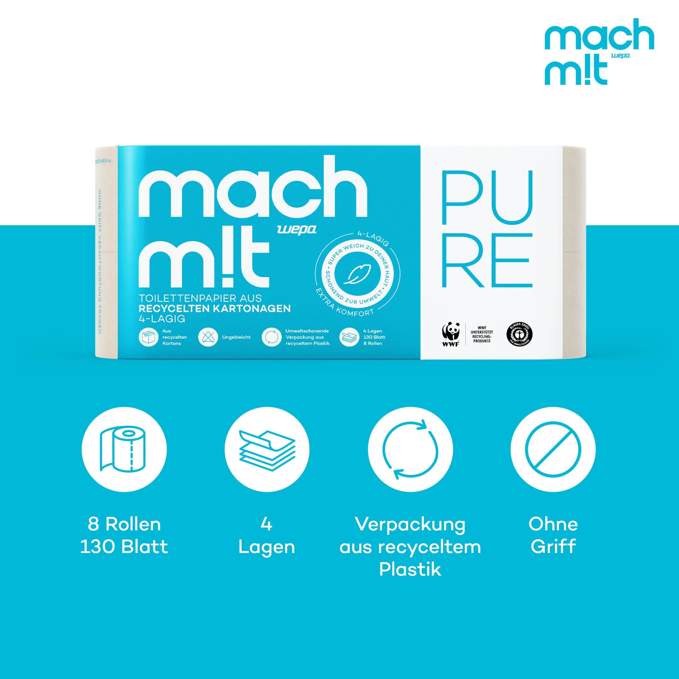 PURE – Toilettenpapier 4-lagig
