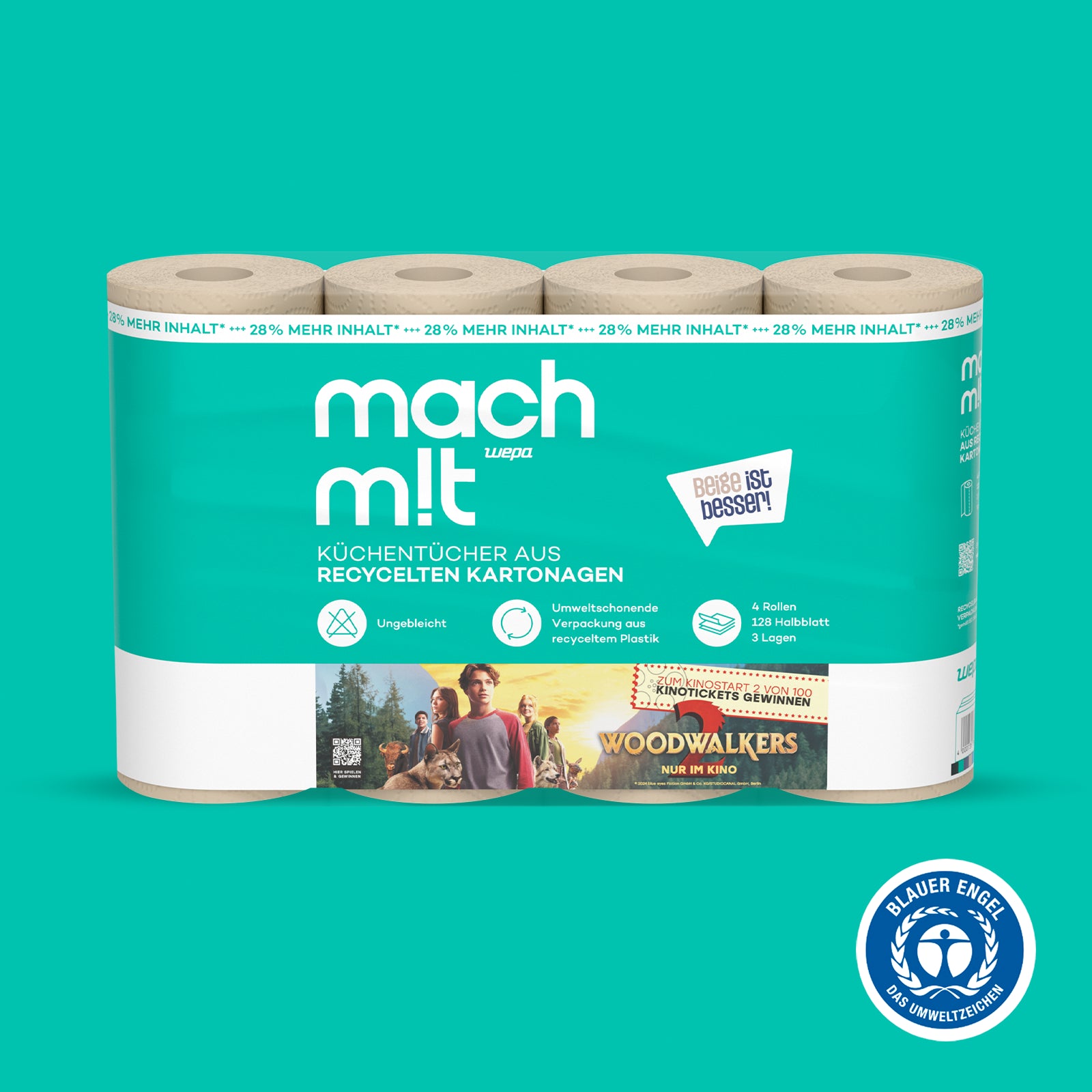WOODWALKERS 2 Edition - PURE - Küchenrolle 4x128 Halbblatt
