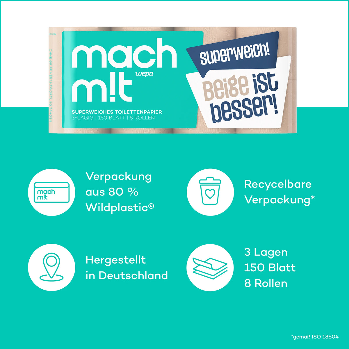Superweiches Toilettenpapier 3-lagig